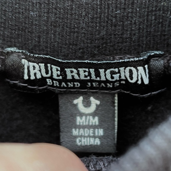 *TRUE RELIGION | Black/Gold Logo Jogging Bottoms Size M - Picture 3 of 7